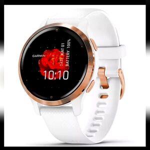 Garmin Venu 2S Fitness Smartwatch - Rose Gold Bezel with White Silicone Band